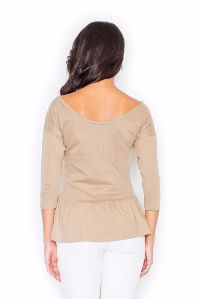 Bluzka Model 233 Beige - Figl — zdjęcie 3
