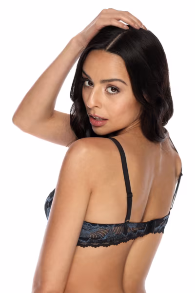 Biustonosz push up Biustonosz Push-up Model 3329/11 Angel Black/Blue - Mat — zdjęcie 3