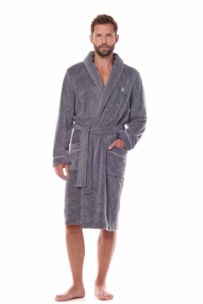 Szlafrok Męski Model Pegasus Long 2451 Grafit - L&L collection — zdjęcie 1