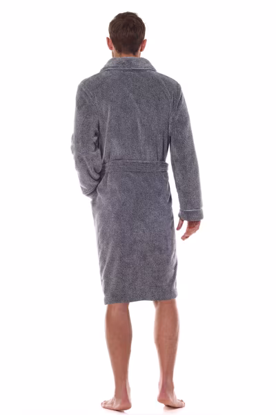 Szlafrok Męski Model Pegasus Long 2451 Grafit - L&L collection — zdjęcie 3