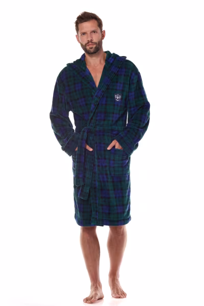 Szlafrok Męski Model Hero Long 2455 Granatowy - L&L collection — zdjęcie 2
