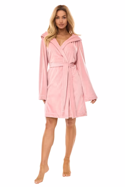 Szlafrok Damski Model Luna 2509 Powder Pink - L&L collection — zdjęcie 1