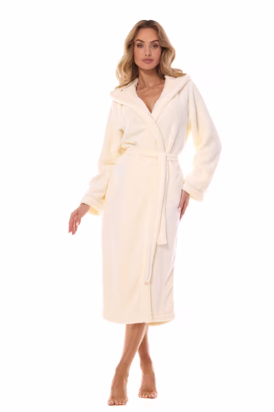 Szlafrok Damski Model Night Long 2412 Ecru - L&L collection — zdjęcie 1