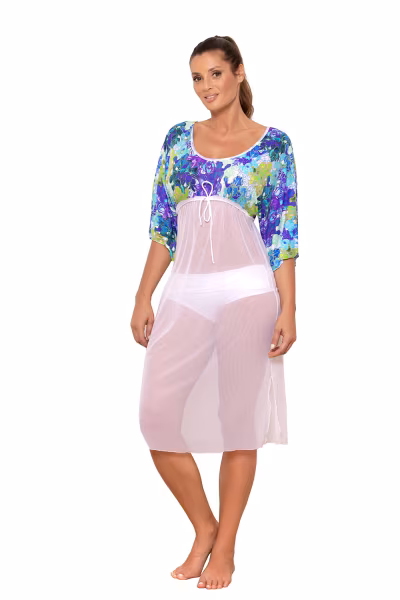 Sukienka Plażow Tunika Model Vivijen M-651 Blue/White - Marko — zdjęcie 2