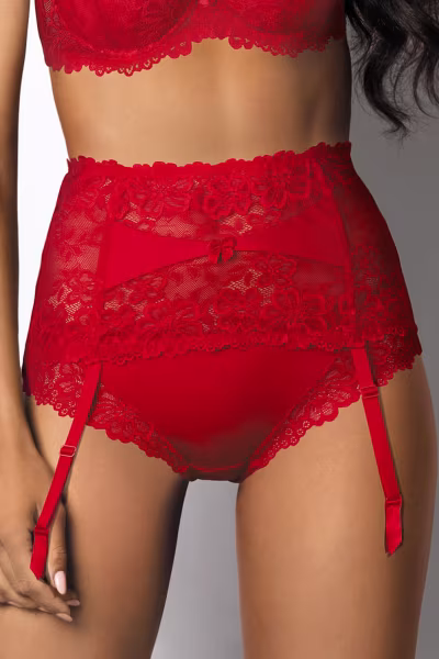 Gorsety, body, pasy Pas do Pończoch Model 053/3 Carmela Red - Mat — zdjęcie 1