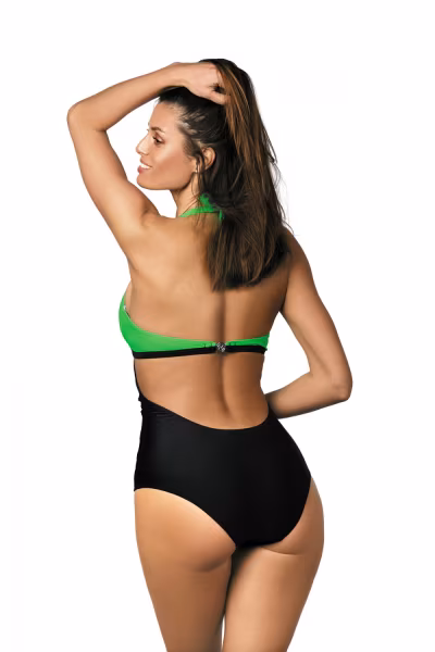 Jednoczęściowy strój kąpielowy Kostium Kąpielowy Model Priscilla Erba-Nero M-428 Green/Black - Marko — zdjęcie 3