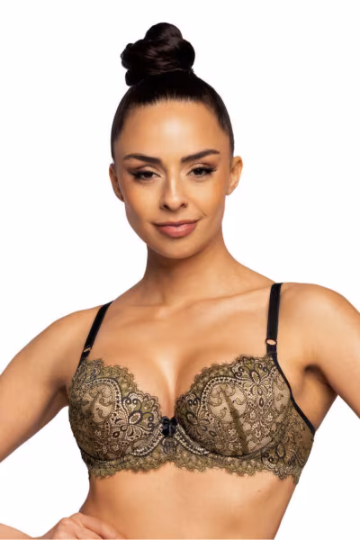 Biustonosz push up Biustonosz Push-up Model Chelsea M-3703/11 Khaki/Black - Mat — zdjęcie 1