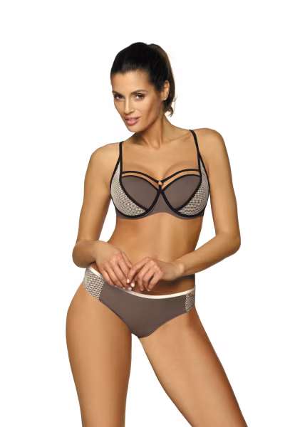 Kostium dwuczęściowy Kostium Kąpielowy Model Charlotte Dark Taupe M-495 Mokka - Marko — zdjęcie 3