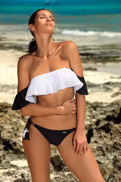 Kostium dwuczęściowy Kostium kąpielowy Model Elena Bianco-Nero M-519 White - Marko — zdjęcie 3
