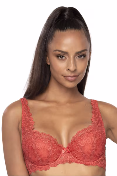 Biustonosz push up Biustonosz Usztywniany Model Carmela M-053/22 Cegła - Mat — zdjęcie 1