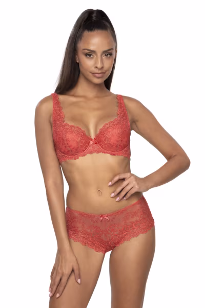Biustonosz push up Biustonosz Usztywniany Model Carmela M-053/22 Cegła - Mat — zdjęcie 2