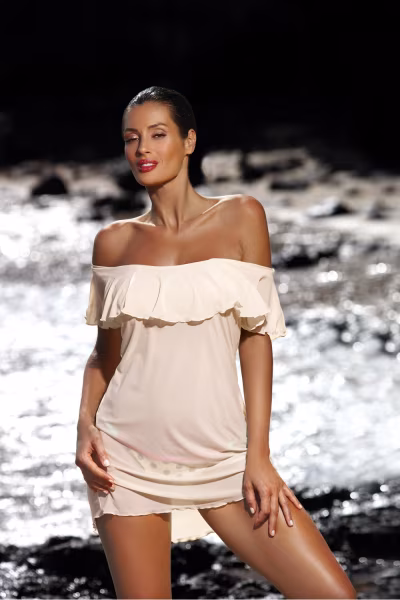 Sukienka Plażow Tunika Model Juliet Avorio M-461 Ecru - Marko — zdjęcie 1