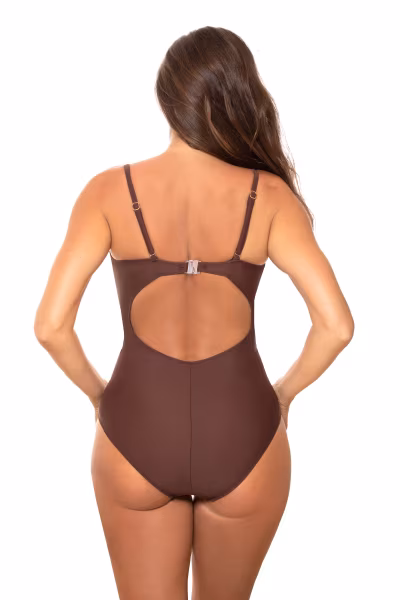 Jednoczęściowy strój kąpielowy Kostium kąpielowy Model Farada M-660 Brown - Marko — zdjęcie 3
