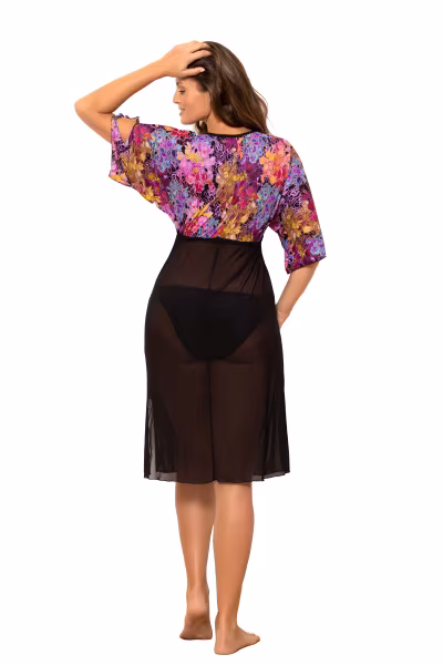 Sukienka Plażow Tunika Model Vivijen M-651 Violet/Black - Marko — zdjęcie 3