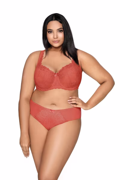 Biustonosz push up Biustonosz Usztywniany Model Carmela Big M-053/22 Cegła - Mat — zdjęcie 2