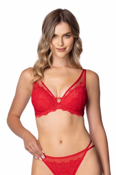 Biustonosz push up Biustonosz Push-up Model Kisses M-4026/11 Red - Mat — zdjęcie 3