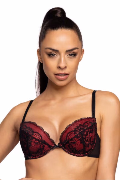 Biustonosz push up Biustonosz Push-up Model Mollie M-3755/1 Black/Red - Mat — zdjęcie 1