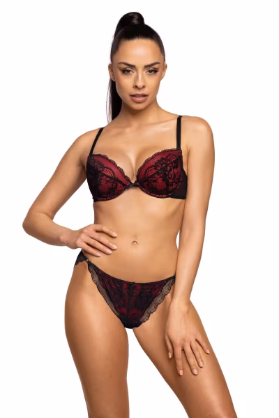 Biustonosz push up Biustonosz Push-up Model Mollie M-3755/1 Black/Red - Mat — zdjęcie 2