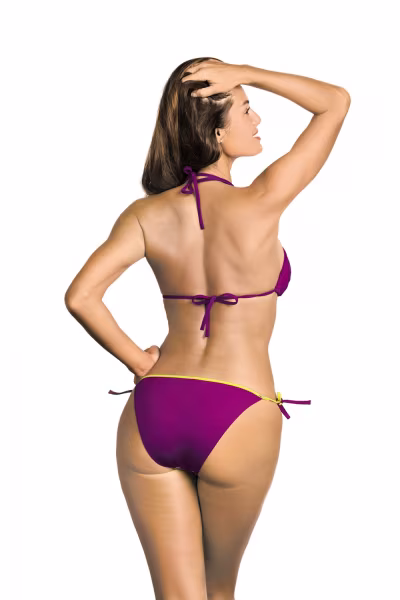 Kostium dwuczęściowy Kostium Kąpielowy Model Anis Banana-Very Fuchsia M-427 Fuksja/Yellow - Marko — zdjęcie 3