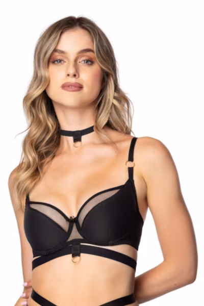 Biustonosz Soft Biustonosz Semi-Soft Model Etna M-4045/21 Black - Mat — zdjęcie 3