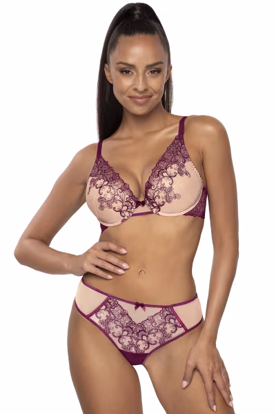 Biustonosz push up Biustonosz Push-up Model Maureen M-3808/11/1 Beige/Violet - Mat — zdjęcie 2