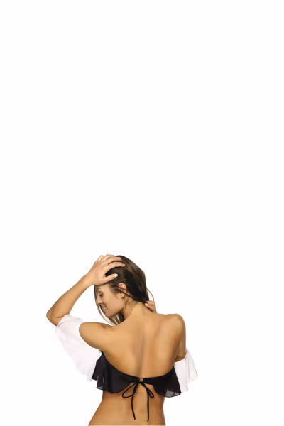 Kostium dwuczęściowy Top kąpielowy Model Grace Nero-Bianco M-488 Black/White - Marko — zdjęcie 2