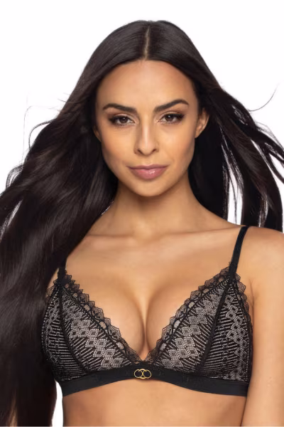 Biustonosz Soft Model Marion M-3539/0 Black/Beige - Mat — zdjęcie 1