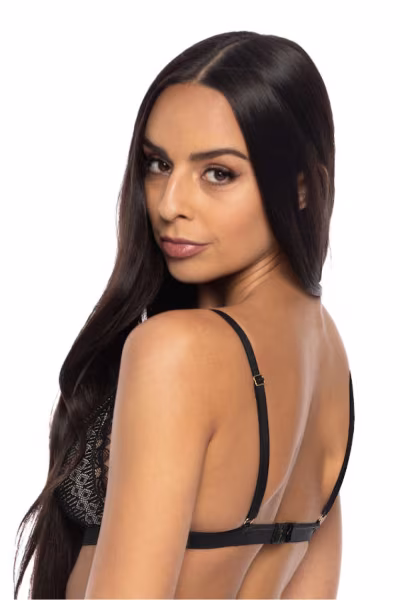 Biustonosz Soft Model Marion M-3539/0 Black/Beige - Mat — zdjęcie 3