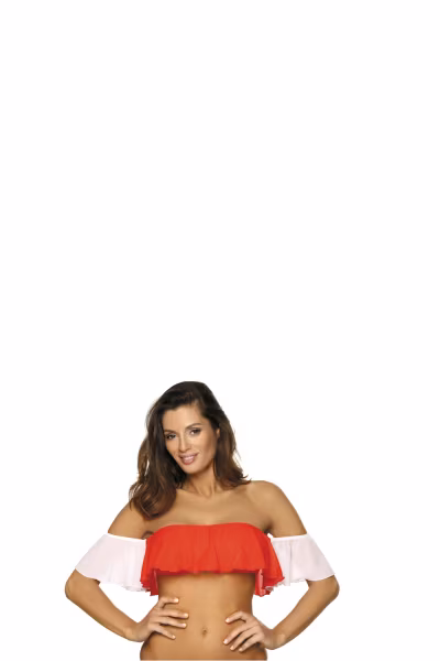 Kostium dwuczęściowy Top kąpielowy Model Grace Gerbera-Bianco M-488 Orange/White - Marko — zdjęcie 3