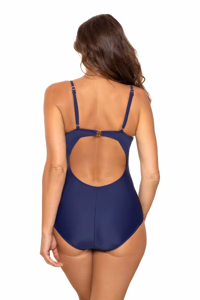 Jednoczęściowy strój kąpielowy Kostium kąpielowy Model Era M-707 Navy/White - Marko — zdjęcie 3