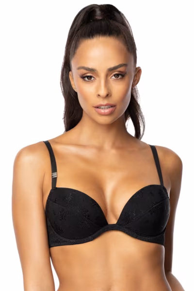 Biustonosz push up Biustonosz Push-up Model 0200/1 Terrie Black - Mat — zdjęcie 1