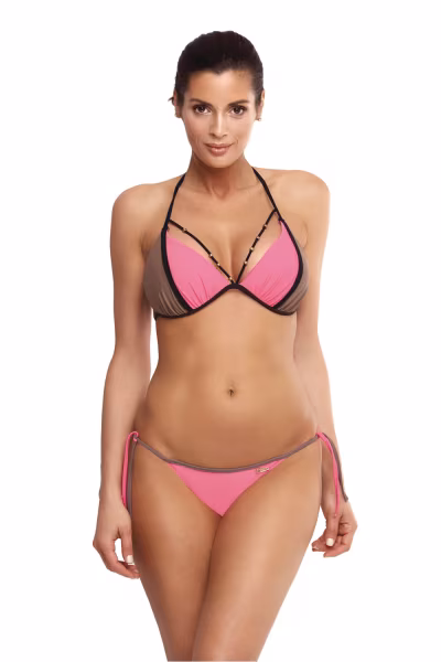 Kostium dwuczęściowy Kostium Kąpielowy Model Lara Rosella-Fango M-511 Mokka/Pink - Marko — zdjęcie 1