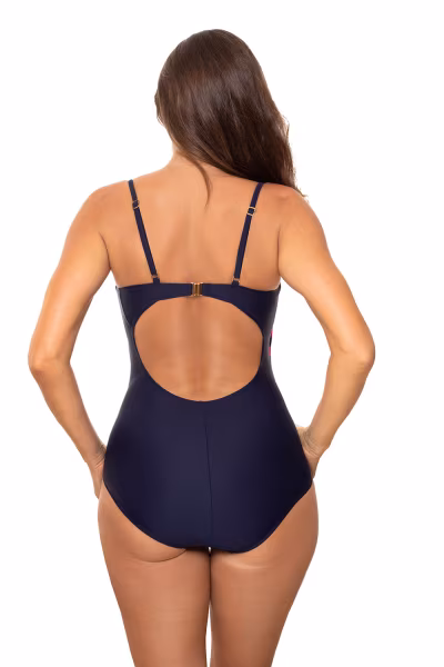 Jednoczęściowy strój kąpielowy Kostium kąpielowy Model Era M-707 Navy/Pink - Marko — zdjęcie 3
