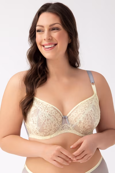 Biustonosz Soft Model Limoncello K772 Yellow/Grey - Gorsenia Lingerie — zdjęcie 1