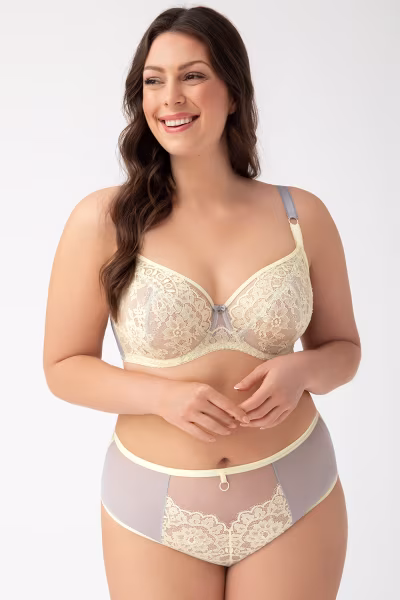 Biustonosz Soft Model Limoncello K772 Yellow/Grey - Gorsenia Lingerie — zdjęcie 2