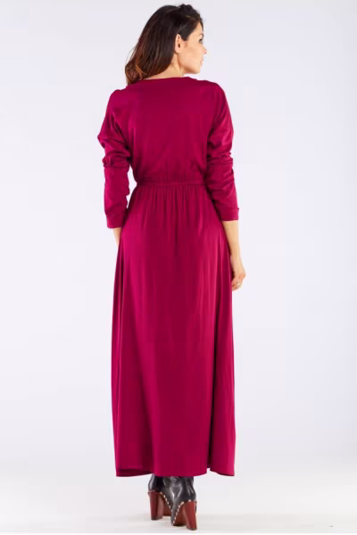 Sukienka Model A454 Bordo - awama — zdjęcie 3