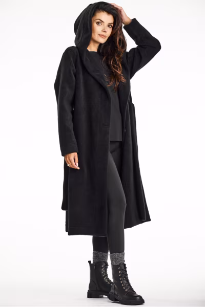 Płaszcz Damski Model A682 Black - awama — zdjęcie 2