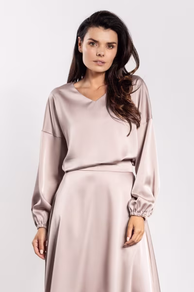 Bluzka Model A740 Beige - awama — zdjęcie 1