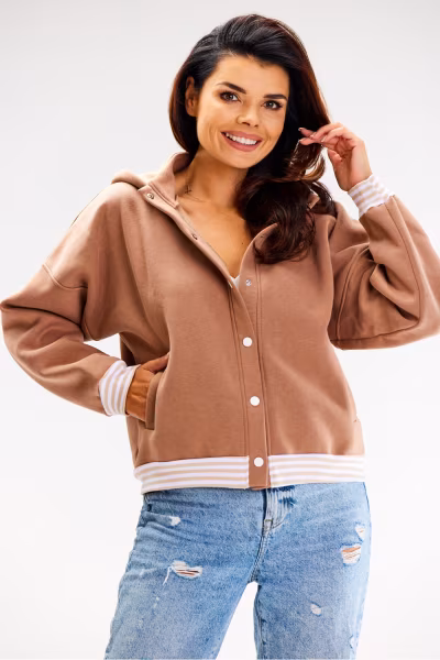 Bluza Damska Model A611 Beige - awama — zdjęcie 1
