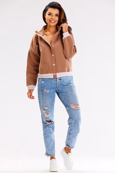 Bluza Damska Model A611 Beige - awama — zdjęcie 3