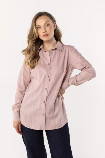 Koszula Damska Model A768 Dirty Pink - awama — zdjęcie 1