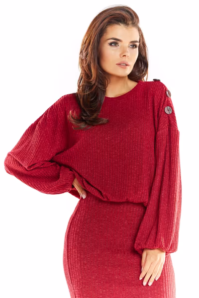 Sweter Damski Model A318 Bordo - awama — zdjęcie 1