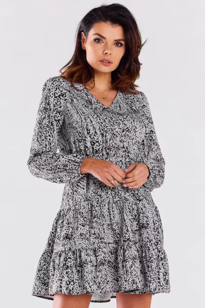 Sukienka Model A470 Black/White Pattern - awama — zdjęcie 1