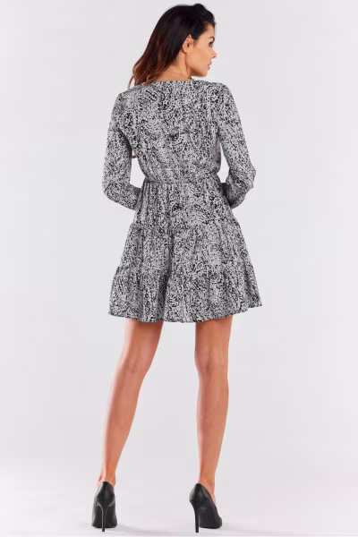 Sukienka Model A470 Black/White Pattern - awama — zdjęcie 3