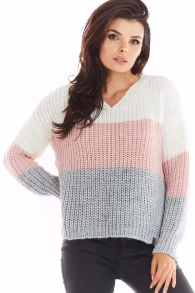 Sweter Damski Model A390 Pink - awama — zdjęcie 1