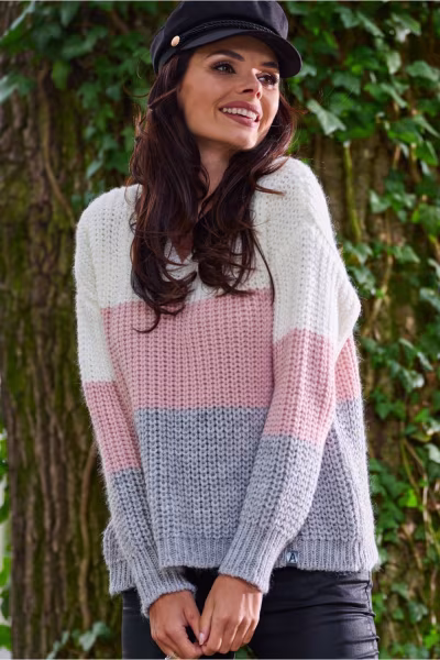 Sweter Damski Model A390 Pink - awama — zdjęcie 2