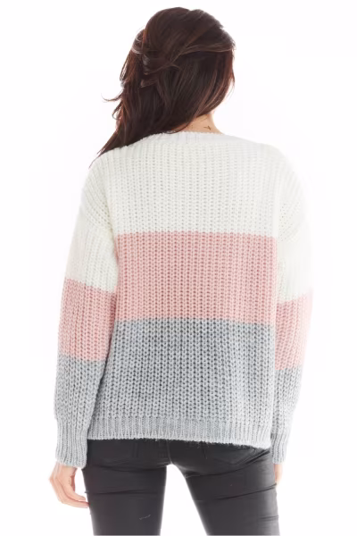 Sweter Damski Model A390 Pink - awama — zdjęcie 3