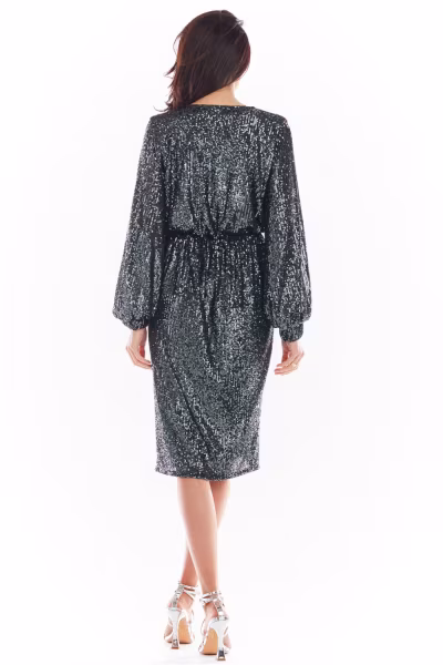 Sukienka Model A399 Cekiny Grafit - awama — zdjęcie 3