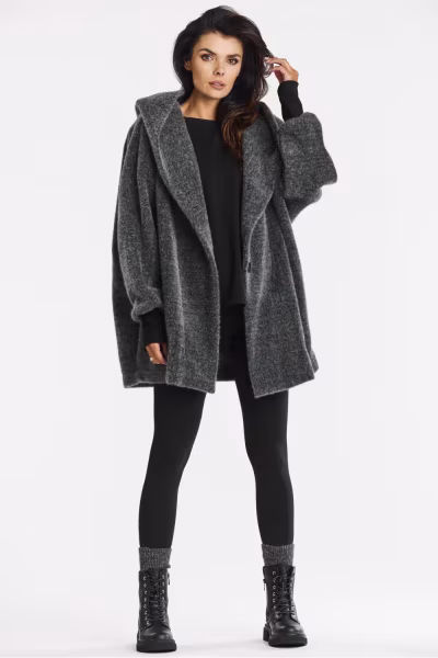 Płaszcz Damski Model A681 Grey - awama — zdjęcie 2