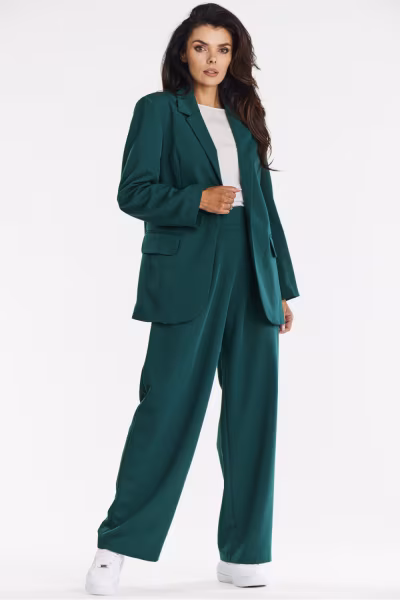 Spodnie Damskie Model A674 Bottle Green - awama — zdjęcie 2